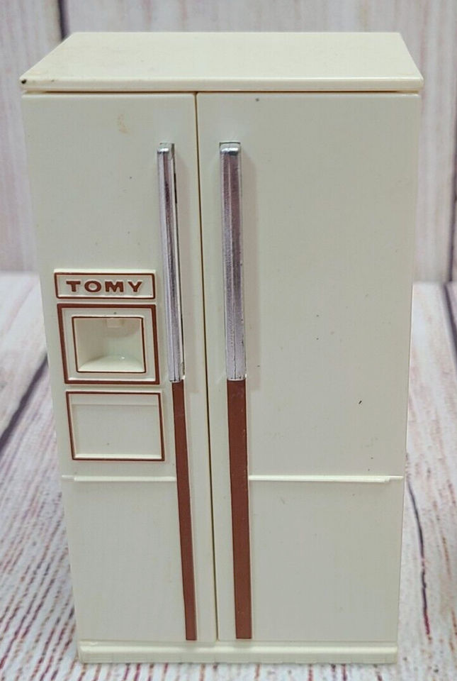 Vintage Tomy Dollhouse Kitchen Furniture Set Lot Of 4 White Yellow