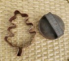 Copper Oak Leaf Cookie Cutter And Vintage Biscuit Cutter — photo 1