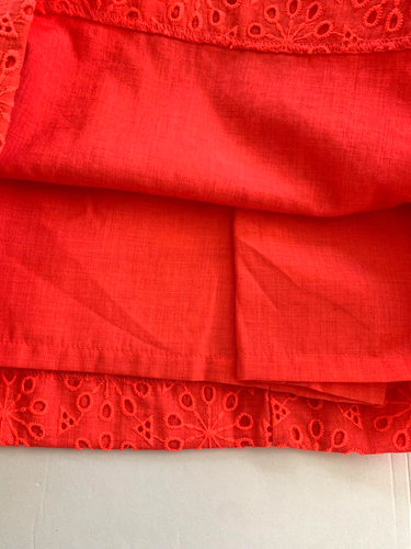 NWT Lilly Pulitzer Jesse Ruffle Eyelet Romper 4 Spicy Coral Skort Smocked Neon - Picture 5 of 7