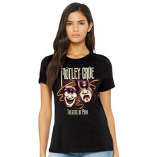 Camiseta para mujer Motley Crue Theater Of Pain negra metal banda de rock mercancía musical