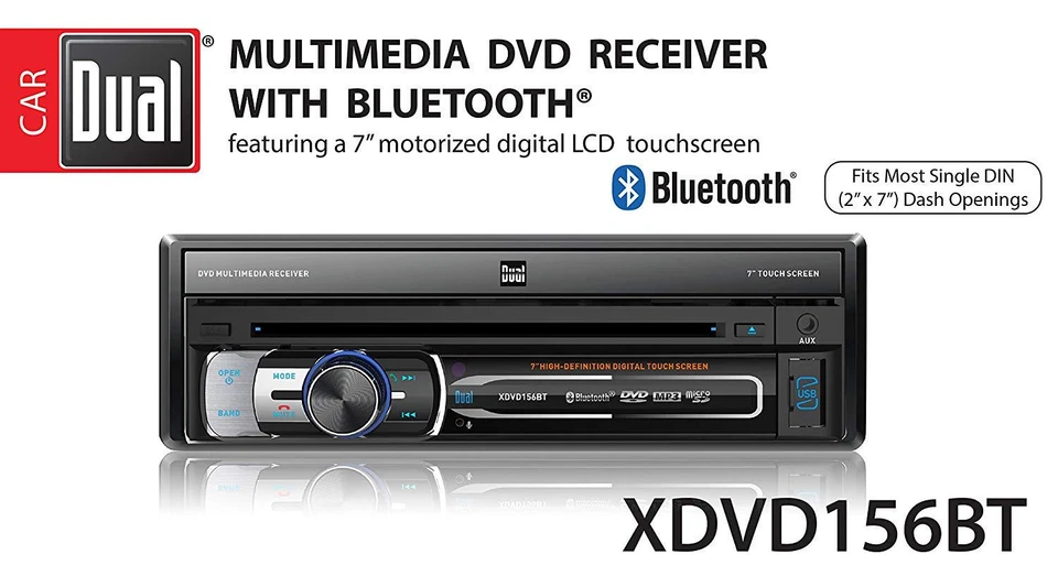 Dual Single DIN Bluetooth Receiver w 7" Flip Out Touchscreen 6.5" + 6x9 Speakers - Image 3 of 4