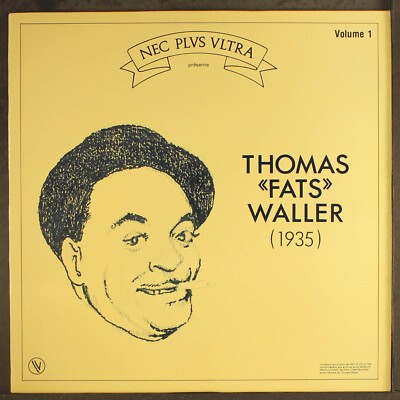 FATS WALLER: thomas ''fats'' waller (1935) volume 1 NEC PLUS ULTRA 12'' LP 33 RPM