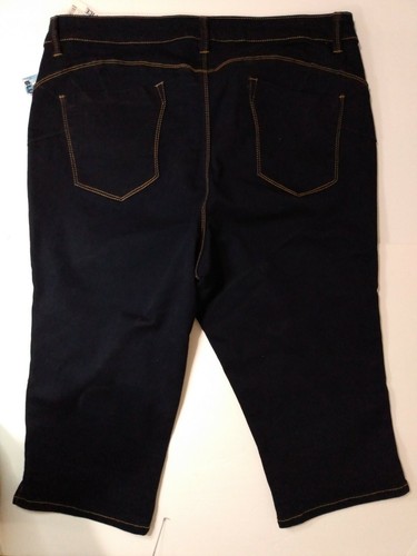 Women's BLUE SPICE Tummy Control Capris, Super Dark Blue Jeans, Sz 22, NWT - Picture 5 of 6