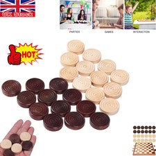 24Pcs Chess Game Accessories Backgammon Wooden Draughts Checkers Checkers Pieces