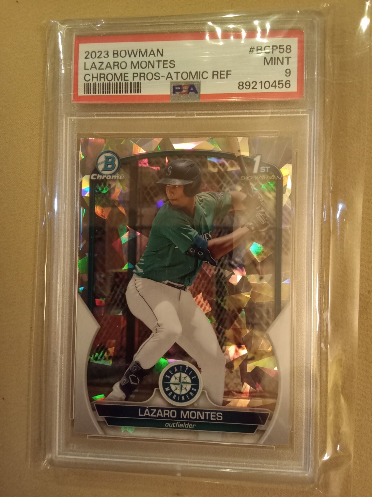 2023 Bowman Chrome Prospects Lazaro Montes ATOMIC REFRACTOR #BCP58 Graded PSA 9