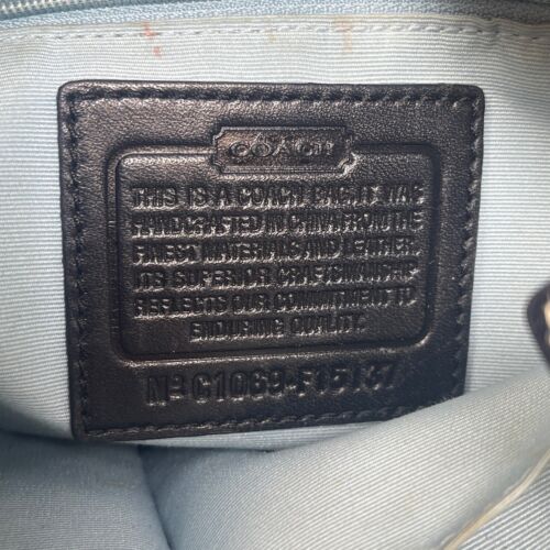 Vintage Coach Tote Shoulder Bag Black White Chelsea Heritage Signature Logo C - Picture 14 of 24