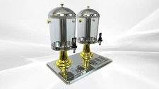 NEW Double Cold Chamber Two Drink Dispenser Beverage Juice Agua Fresca Cocktails