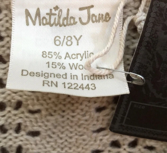 Matilda Jane-talla 6/8-tejido -chaleco-mezcla de lana-tejido celosía-beige-botones-bolsillos Foto 2 de 4