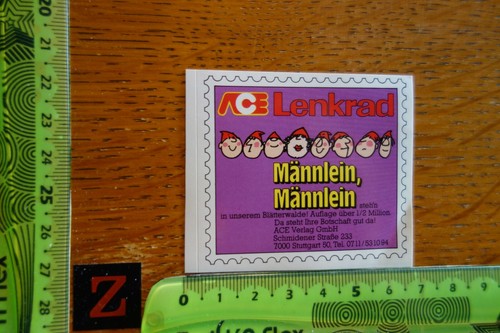 Alter Aufkleber Verkehr Automobilclub Spruch Verlag Stuttgart ACE Lenkrad (B)