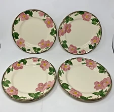 Franciscan Dinner Plates Desert Rose England 10.75" VTG Pink Flowers Set of 4