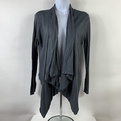H&M Cardigan Womens Medium 3/4 Sleeve Modern Classic Gray Rayon Asymmetrical Hem