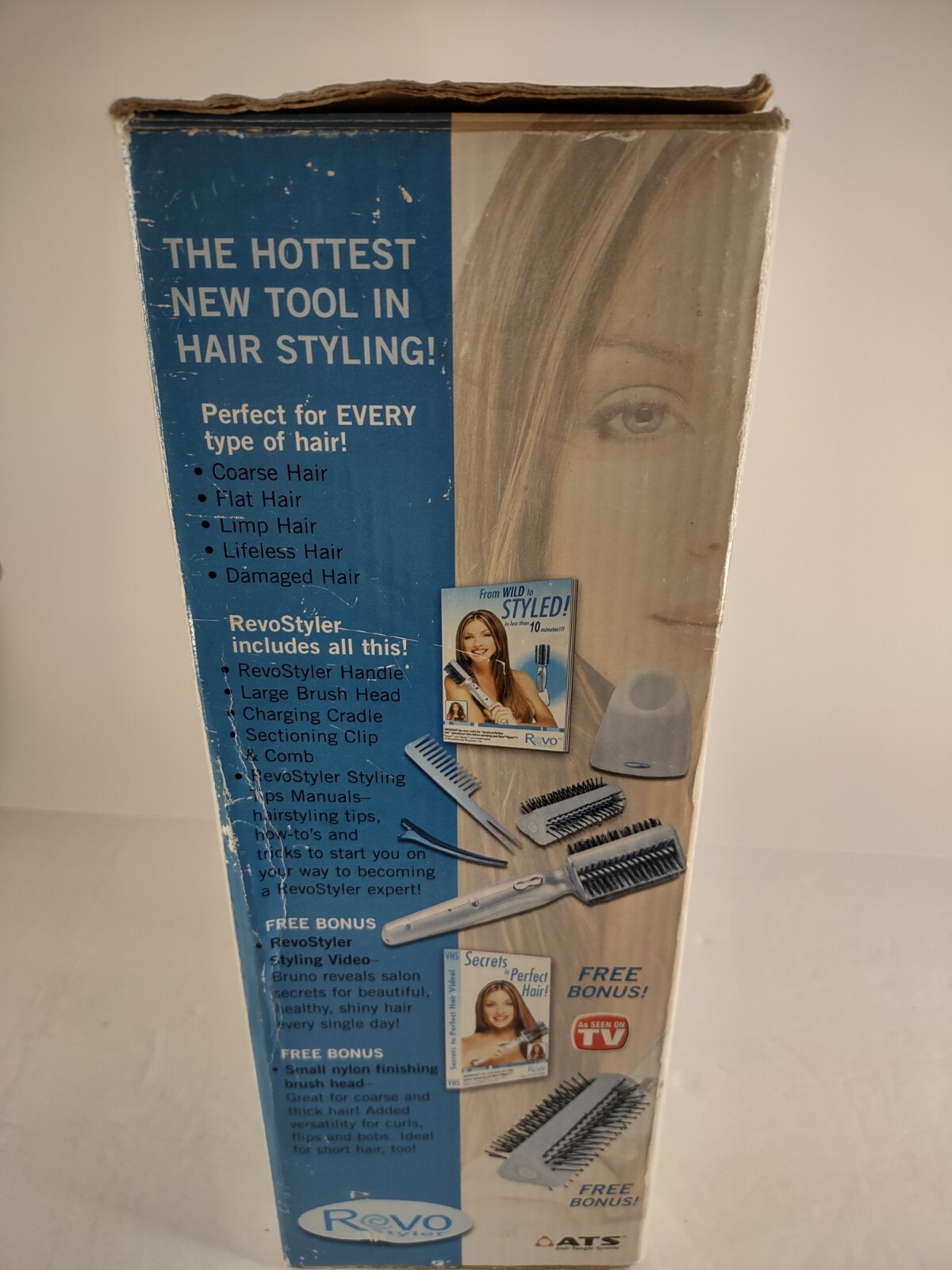 REVO Styler Rotating Hairbrush Hair Straightening Brush As Seen on TV