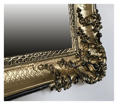 XXL Wandspiegel Barockspiegel Rechteckig Gold Schwarz Antik Barock Spiegel 96x57 - Bild 1 von 4