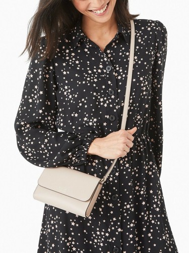 Kate Spade Brynn kleine Klappe Umhängetasche warm beige Saffiano K4804 neu mit Etikett $ 239 UVP F - Bild 8 von 8