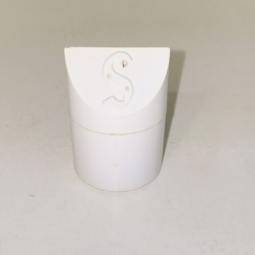 Retro Solid White Half Circle Hard Plastic Salt & Pepper Shaker Set MCM Kitsch - Picture 5 of 14