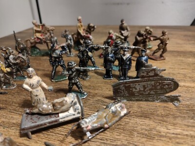 Lot De 4 Figurines Soldats 39/45 Quiralu En Alu/zamac - état D'occasion