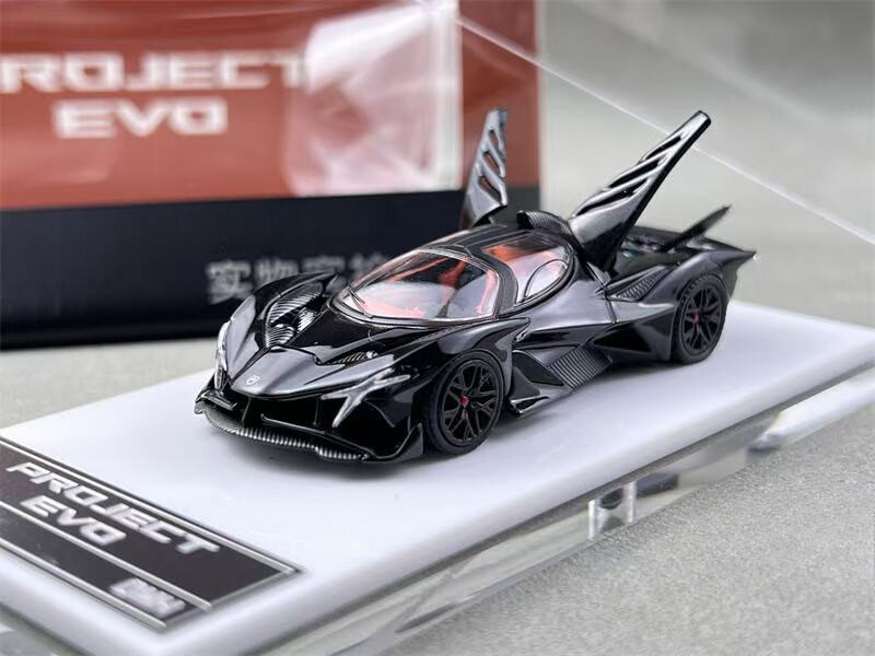 DMH 1:64 Black Project Evo Racing Sports Model Diecast Metal Car