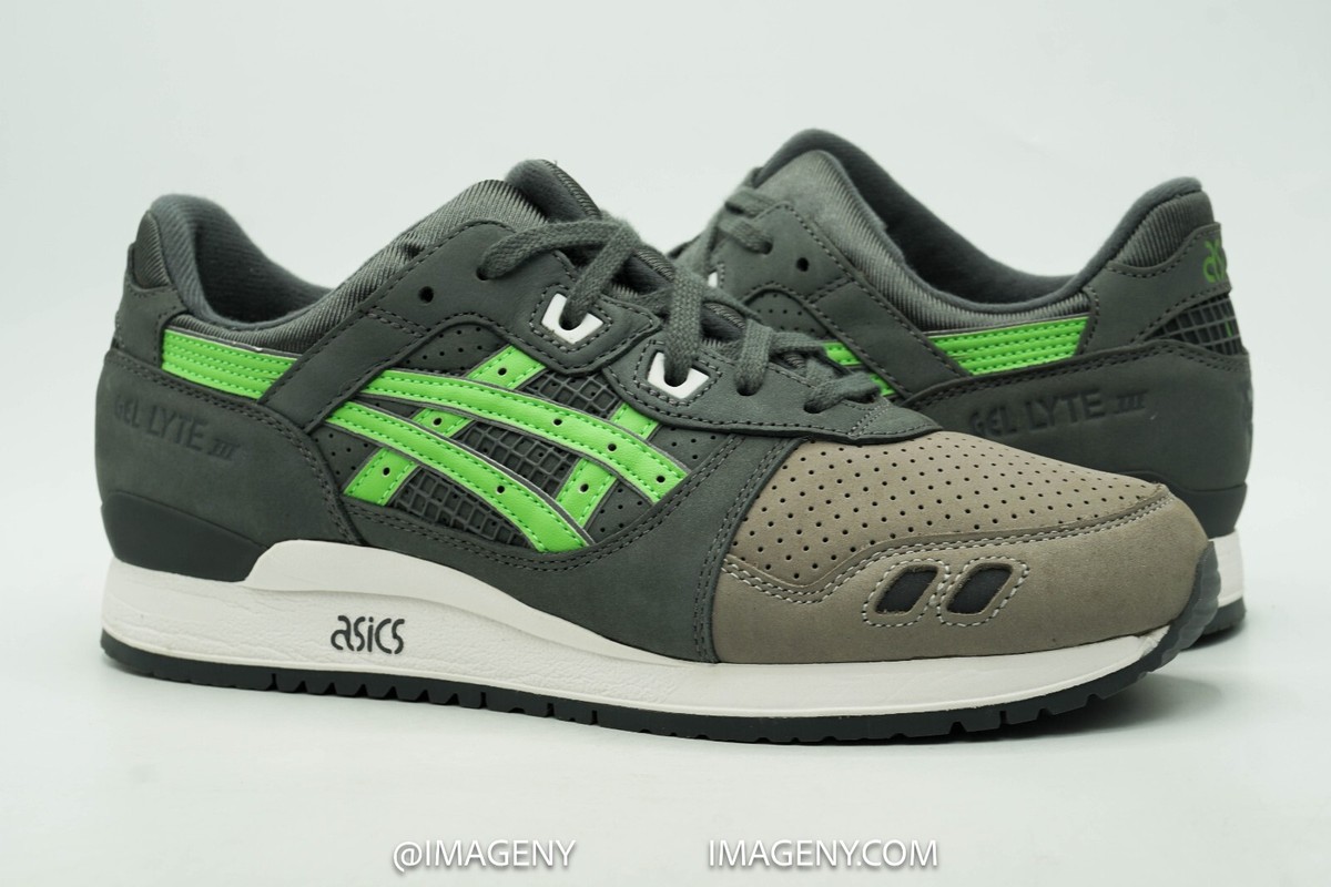 ASICS GEL LYTE 3 USED SIZE 9.5 RONNIE FIEG KITH SUPER GREEN ASICS GEL LYTE 3 USED SIZE 9.5 RONNIE FIEG KITH SUPER GREEN