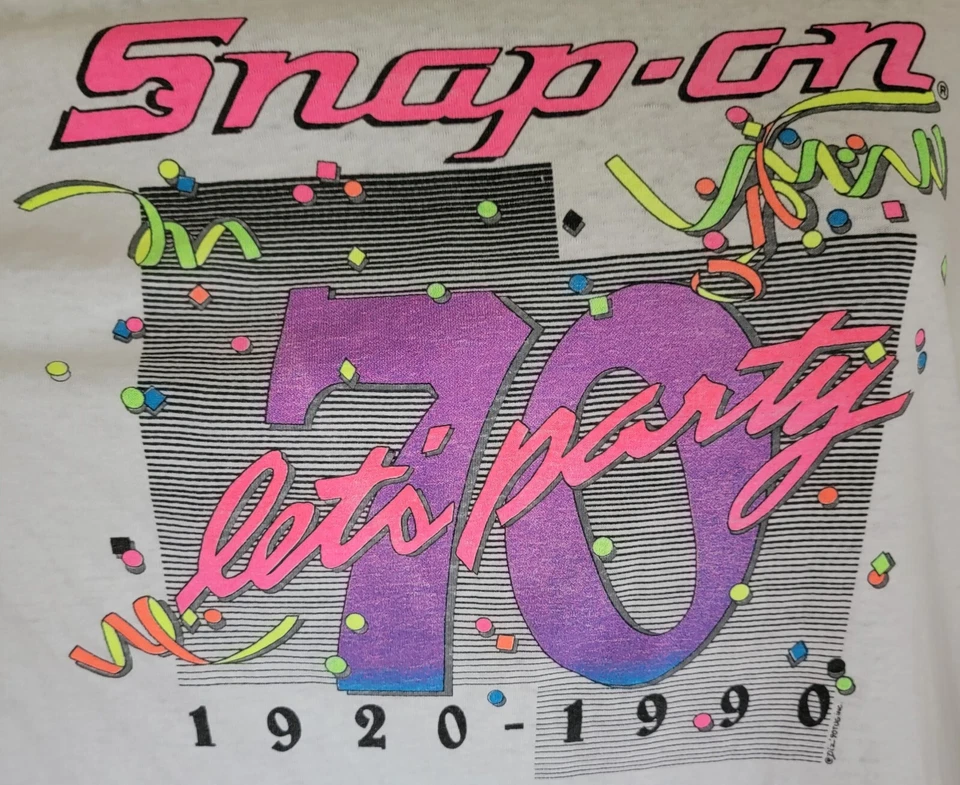 Camisa Screen Stars Para Hombre Talla XL X Grande Mejor Snap On 70th Let's Party 1920-1990 Foto 4 de 4