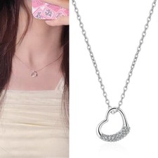 Kristall Strass Herz Anhänger Halskette Für Frauen Halskette Mode Schmuck  J