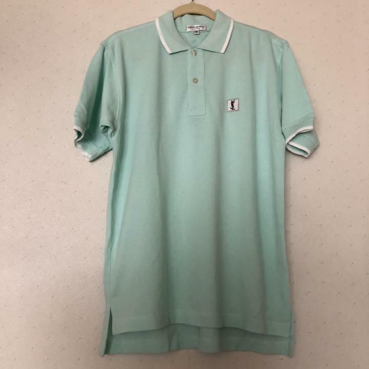 Polo uomo Yves Saint Laurent vintage YSL verde taglia M fondo di magazzino non usata