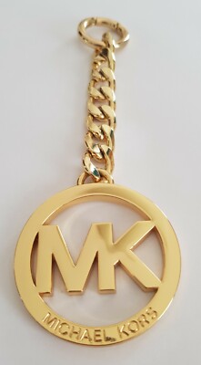 NEW MICHAEL KORS handbag bag charm key chain gold tone | eBay