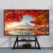 Ultra Large 65-100" Heavy Duty TV Floor Stand 2 Tier Wood Shelf TV Mount Bracket