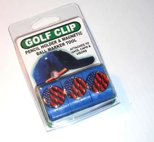 USA Golf Clip to hold ball marker and pencil to hat cap or visor 3 PACK BLUE