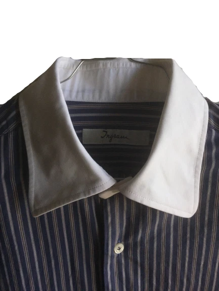 CAMICIA INGRAM ITALIANA PURA COTONE COLLO 40 - RIGHE CLASSICHE - TAGLIA M - Immagine 2 di 4