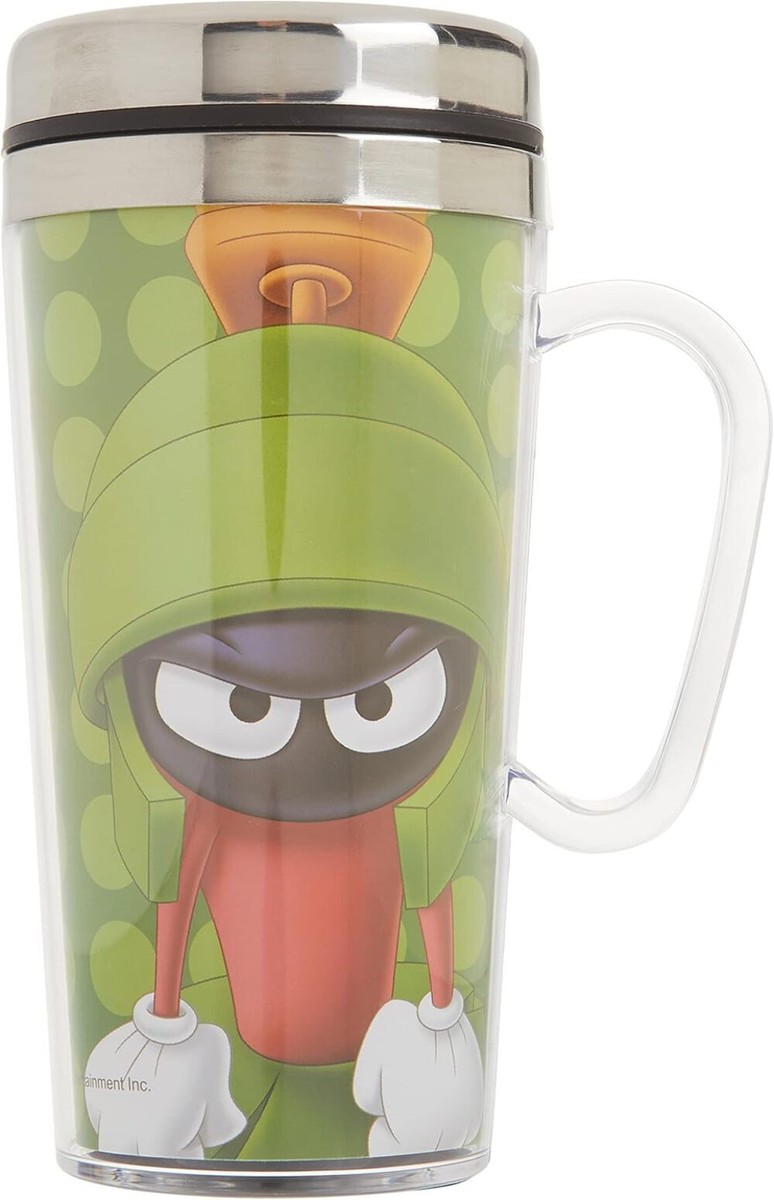 Marvin the Martian Coffee Cup Insulated Travel Mug (14 oz, Green