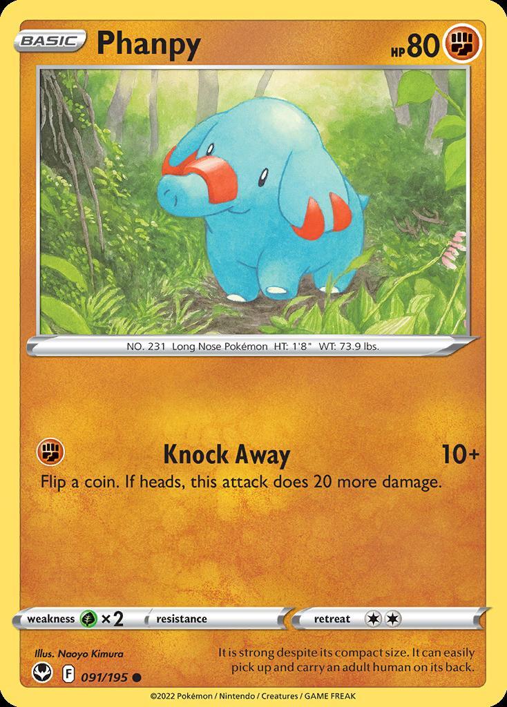 Pokemon Phanpy (91/215) Silver Tempest LP