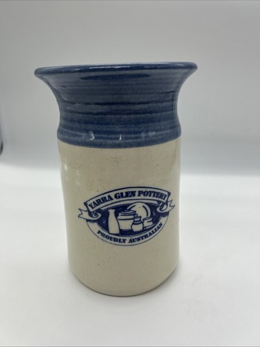 Yarra Glen Pottery Kitchen Utensil Wine Bottle Holder Blue White Australia
