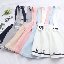 Kawaii Sweet Lolita Cat Print Suspender Dress Girls Mini Skirts