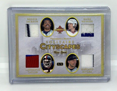 Presidents Choice Solitaire HOF NY Cityscapes Messier Rivera Taylor Jackson 1/1