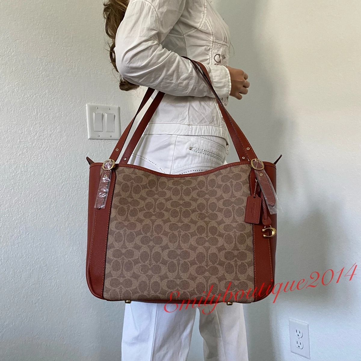 Coach Day Tote - Tan Rust Signature Canvas