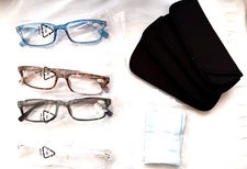 Kerecsen 4 Pack Reading Glasses Men & Women Quality Color Readers +1.00