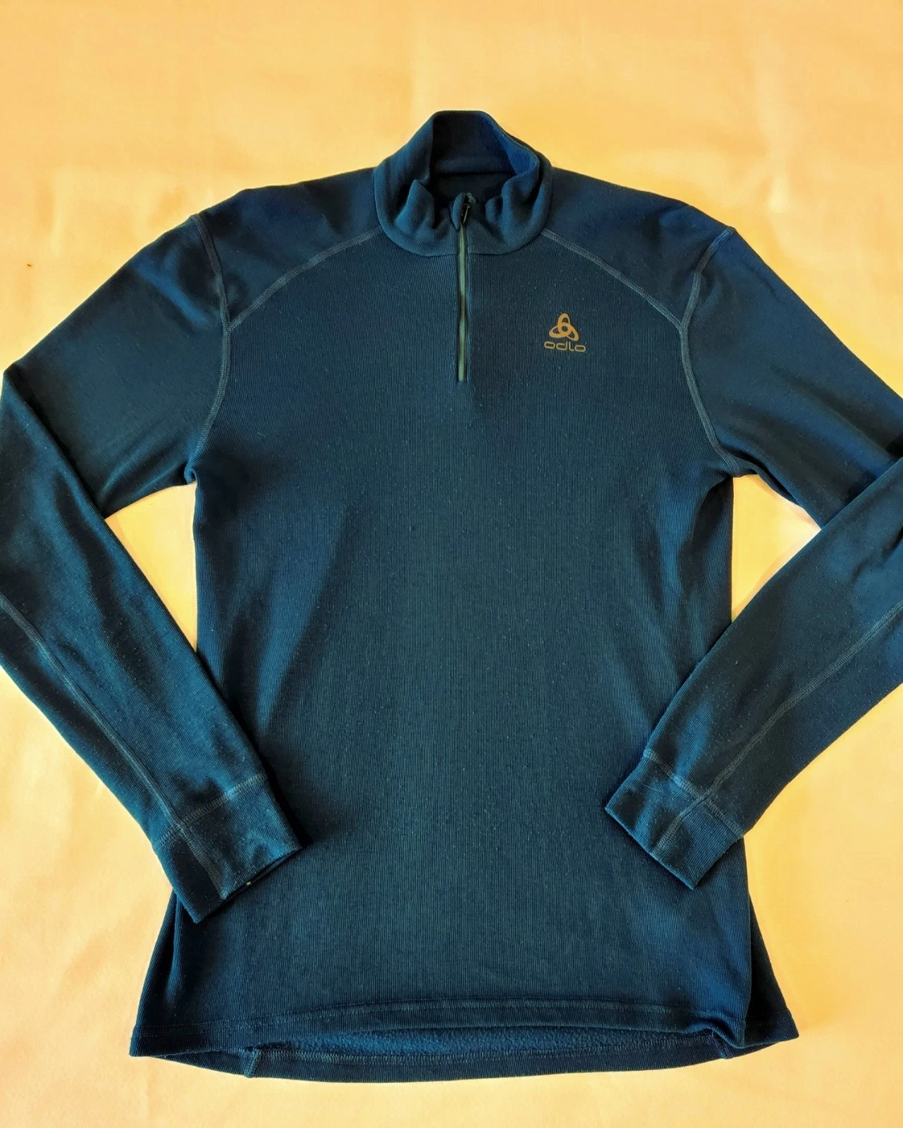Odlo Mock Quarter Zip Long Sleeve Pullover Large Blue Baselayer