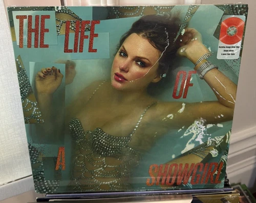 TAYLOR SWIFT The Life Of A Showgirl LP ORANGE GLITTER VINYL SEALED UNIQUE PHOTOS