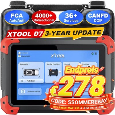 XTOOL D7 2.0 KFZ Auslesegerät OBD2 Diagnosegerät Scanner ALLE System ECU Coding