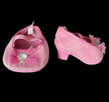 Build A Bear Pink Heart Gem Rhinestone High Heels Glitter Sparkle Princess Shoes