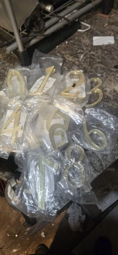 Brass Plated House Nimbers