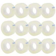 12 Rolls Transparent Tape Refills, Clear Tape, All-Purpose Transparent Glossy Ta
