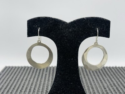 Jill Platner Sterling Silver Hand Made Open Loop Dangle Earrings