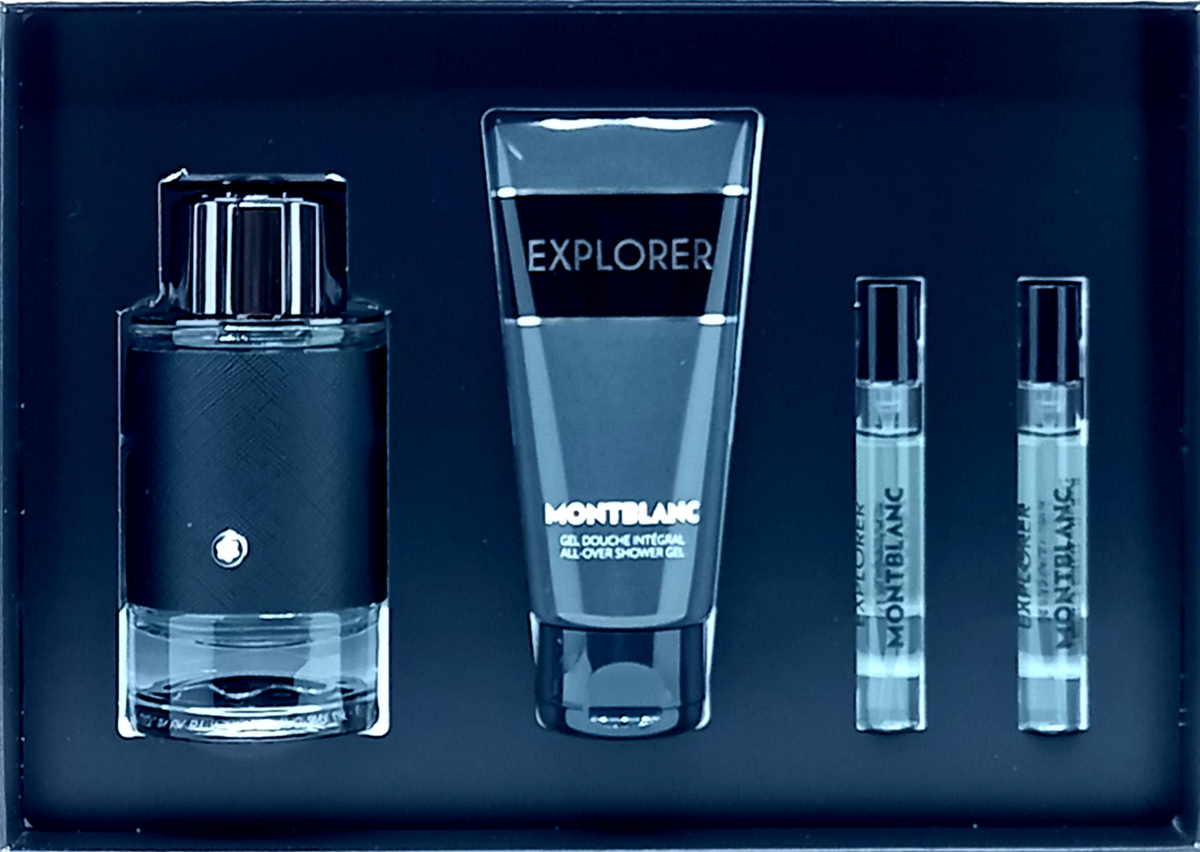 MONTBLANC EXPLORER 4 PIECE GIFT SET FOR MEN EDP 3.4 Oz, TRAVEL