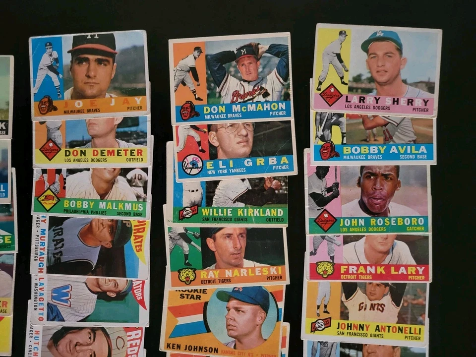 Tarjetas de béisbol 1960 Topps - 36 tarjetas vintage - con Rocky Bridges y Al Dark Foto 2 de 4
