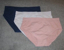 Breezies 3-Pack Seamless Lace Comfort Hi-Cut Panties 1X Platinum