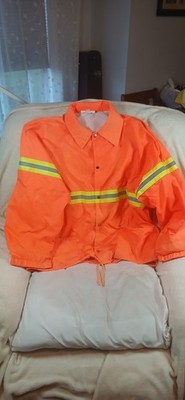 Vintage USA Made Kishigo Hi Vis Safety Jacket XL Orange Reflective Workwear