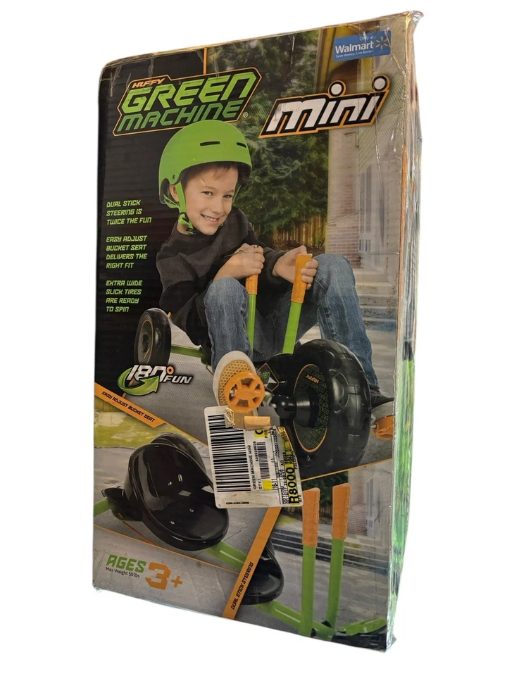 HUFFY GREEN MACHINE Mini Tricycle #59026 XWide Slick Tires Dual Stick VHTF - Image 2 of 4