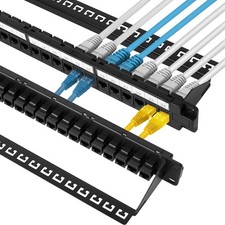 24Port Cat6 Patch Panel 10G Rack Mount 1U Keystone Jack PassThrough Coupler