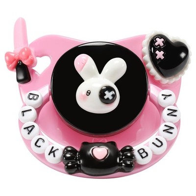 Large Sized Pacifier Dummy DIY Handmade - Black